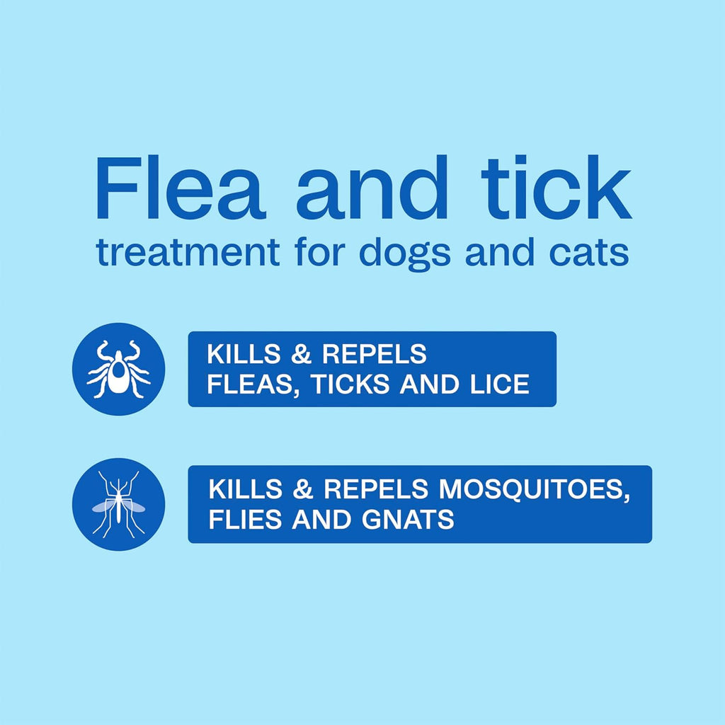 ADAMS Plus Pyrethrin Flea Dip For Dogs and Cats, Kills & Repels Ticks, Lice, Gnats, Mosquitoes, Fleas & Flies, For dogs, cats, puppies, and kittens, 4 Fl oz