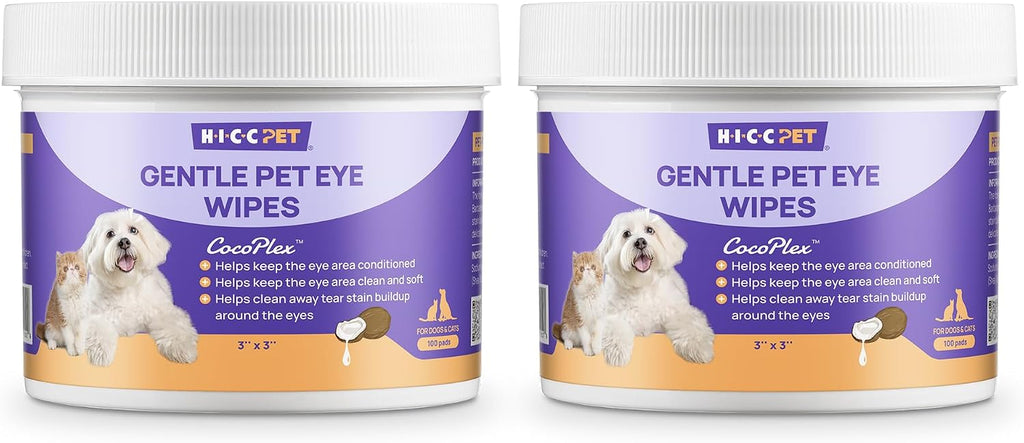 HICC PET Eye Wipes for Dogs & Cats, Pet Face Wipes, 100 Count