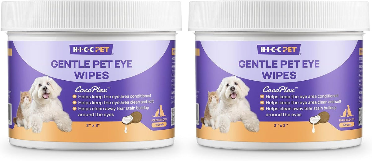 HICC PET Eye Wipes for Dogs & Cats, Pet Face Wipes, 100 Count