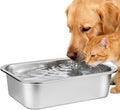 Ohtomber 1.25 Gallons Stainless Steel Dog Bowl, Big Pet Water & Food Bowl | No Spilling, Outdoor Feeder Dish Plate, For Indoor & Outdoor Feeding, Fits Big & Extra Large Dogs, Cats & All Pets