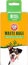 Arm & Hammer Easy-Tear Disposable Dog And Cat Waste Bags With Activated Baking Soda, 180 Dog Poop Bags, 9 x 14 Inches | With Activated Baking Soda, 9 x 14 In