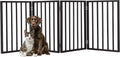 Pet Gate - 3-Panel Indoor Foldable Dog Fence for Stairs, Hallways, or Doorways - 54x24-Inch Wood Freestanding Dog Gates by PETMAKER (Black)