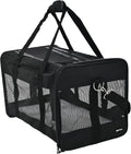 Amazon Basics Airline Approved Soft-Sided Mesh Pet Travel Carrier with Shoulder Strap, Removable Washable Fleece Pad, Top Opening, Ventilation for Dog, Cat, up to 22 pounds, 19.7Lx12Wx12H in., Black
