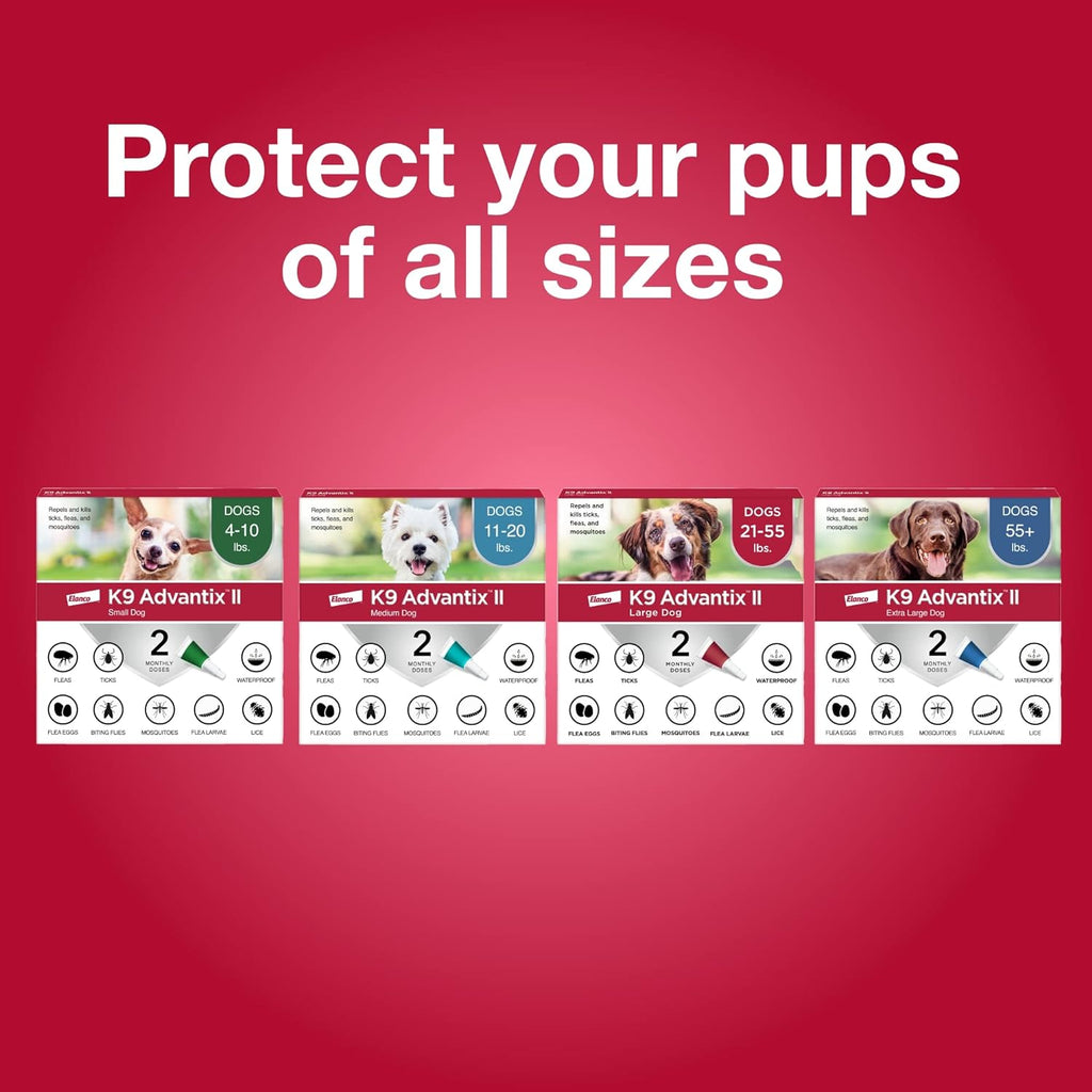 K9 Advantix II Small Dog Vet-Recommended Flea, Tick & Mosquito Treatment & Prevention | Dogs 4-10 lbs. | 2-Mo Supply