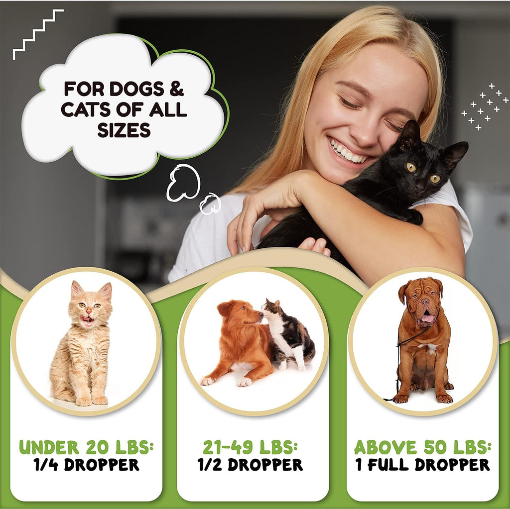Billion Pets - Hemp Oil for Dogs and Cats - Helps with Anxiety, Pain, Stress, Sleep, Arthritis, Seizures Relief - Hip and Joint Support - Calming Drops