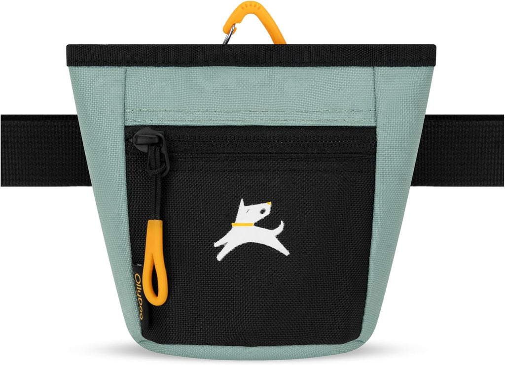 OllyDog, Goodie Treat Bag, Dog Treat Training Pouch | Magnetic Closure | 3 Ways to Wear | Hands-Free Waist Belt | Water-Resistant Recycled Vegan Fabric (Raven S'25)