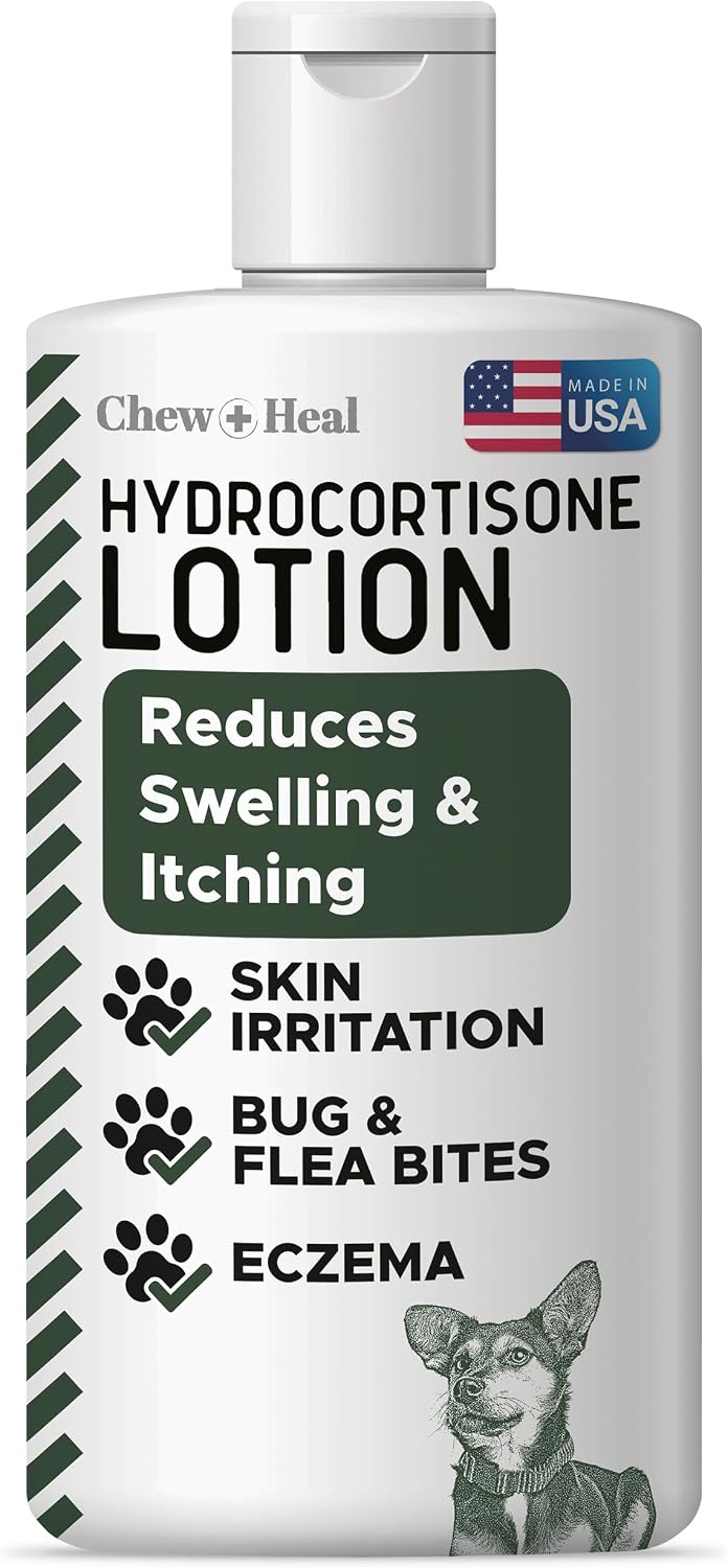 Hydrocortisone Lotion for Dogs - 4 oz Anti Itch Cream for Skin | Dermatitis Relief, Moist Eczema Support, Bug Bite Soothing, Easy Application, Made in USA
