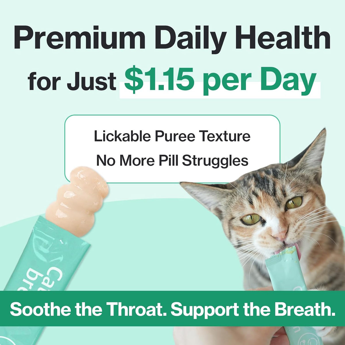 Doctor By Cat Breath Bronchial Supplements Cat Sneezing Treatment Asthma Cold Cough Nose Relief Respiratory&Immune Support with TF-343-30 lickable Formula Individually Packaged, Chicken (1 Pack)