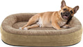 JOEJOY Orthopedic Dog Beds Large Sized Dog, XL Egg-Crate Memory Foam Pet Couch Bed with Bolster Sides, Waterproof Lining, Removable Washable Cover & Non-Slip Bottom, Grey