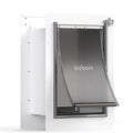 Baboni Pet Door for Wall,3-Flap,Steel Frame and Telescoping Tunnel, Aluminum Lock, Double Flap Dog Door and Cat Door, Strong and Durable (Pets Up to 100 Lb) -Large