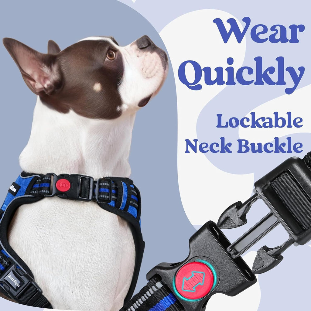 rabbitgoo Dog Harness for Large, Updated Easy On & Off with 3 Buckles