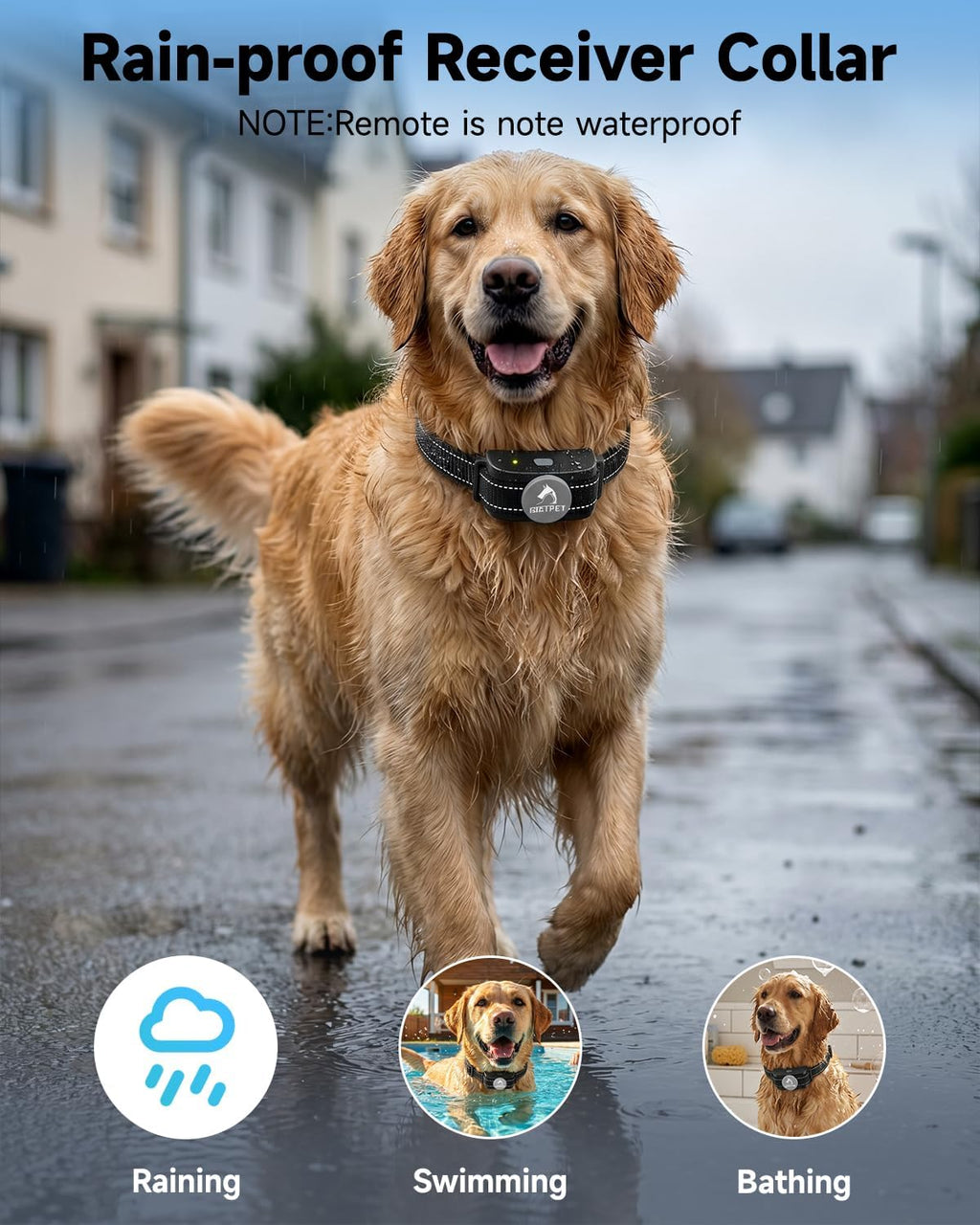 PATPET Dog Training Collar Shock Collar with Remote - 3 Training Modes, Beep, Vibration and Shock, Up to 1000 ft Remote Range, Rainproof for Small Medium Large Dogs | 1000Ft Waterproof Shock Collar for Dogs, 3 Training Modes(Beep,Vibration,Shock) for 15-1