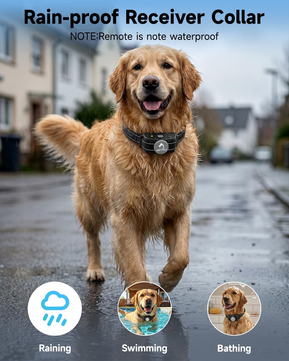 PATPET Dog Training Collar Shock Collar with Remote - 3 Training Modes, Beep, Vibration and Shock, Up to 1000 ft Remote Range, Rainproof for Small Medium Large Dogs | 1000Ft Waterproof Shock Collar for Dogs, 3 Training Modes(Beep,Vibration,Shock) for 15-1