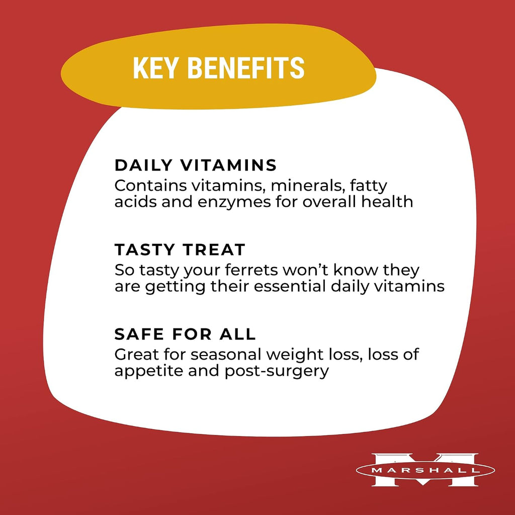 Marshall Pet Products Furo-Vite Highly Nutritious Vitamin Supplement Paste, for Ferrets of All Ages, for Training and Support, 3.5 oz
