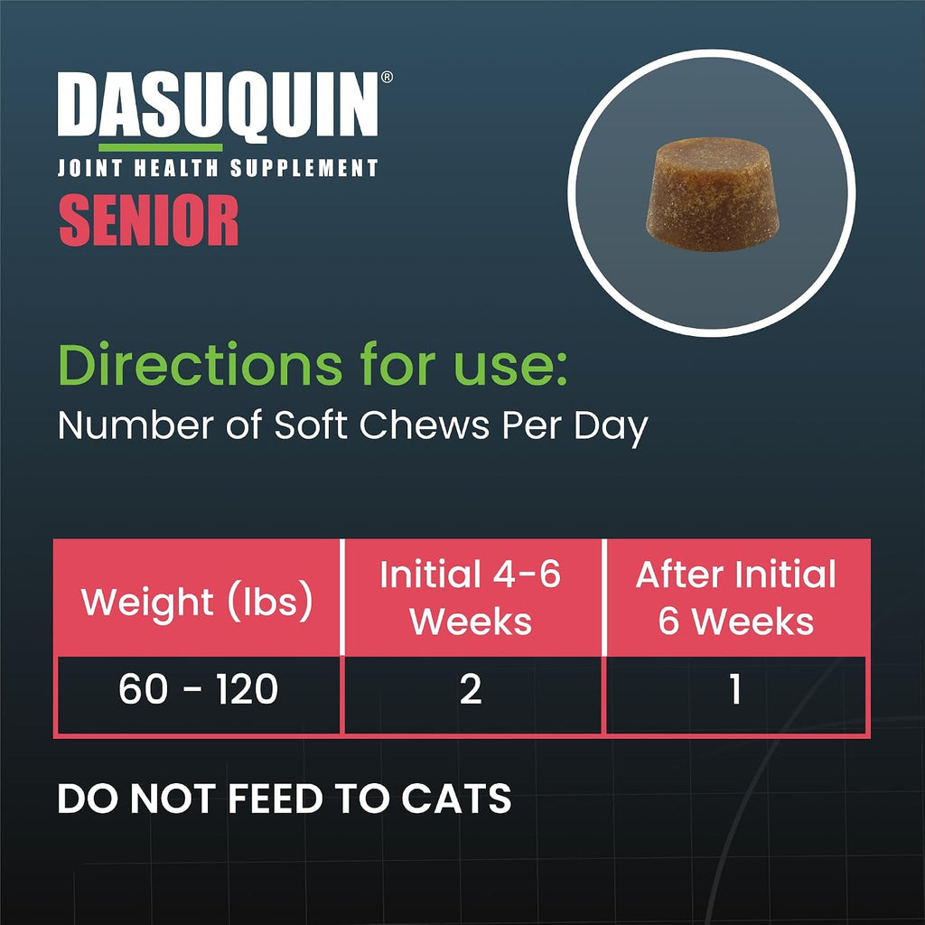 Nutramax Dasuquin Senior Joint Supplement for Large Dogs Soft Chews 84ct | Glucosamine and Chondroitin Soft Chews for Older Dogs, Joint, Skin & Coat, Brain & Immune Support, For Large Dogs