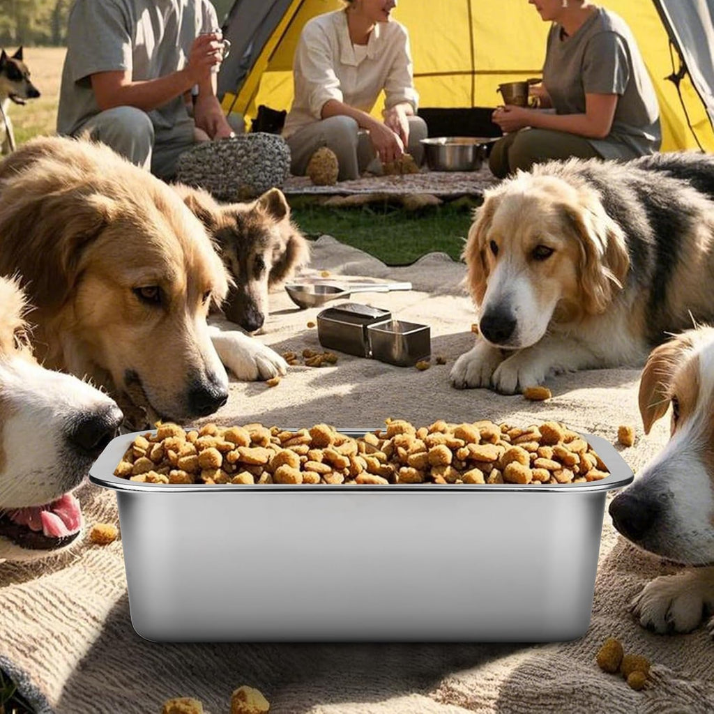 Ohtomber 1.25 Gallons Stainless Steel Dog Bowl, Big Pet Water & Food Bowl | No Spilling, Outdoor Feeder Dish Plate, For Indoor & Outdoor Feeding, Fits Big & Extra Large Dogs, Cats & All Pets