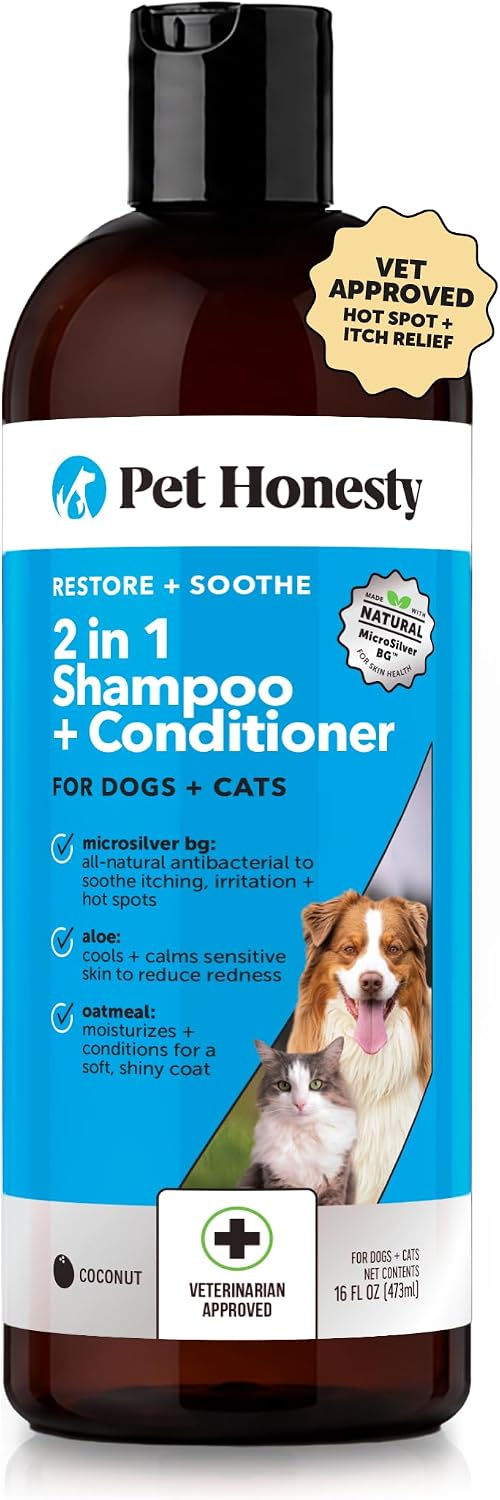 Restore + Soothe Hot Spot Spray for Dogs & Cats – Gentle Dog Skin Spray with Aloe Vera & MicroSilver BG – Soothes Itching, Hot Spots & Irritation – Dog Itch & Hot Spot Remedy for Sensitive Skin – 4oz