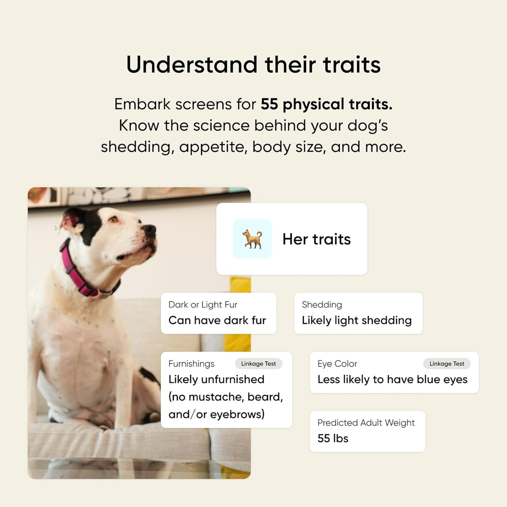 Embark Breed & Health Dog DNA Test – 400+ Breeds, 270+ Health Risks | Only dog DNA test with allergy risk scores. Coat traits, canine relative finder, genetic cancer risk score included.