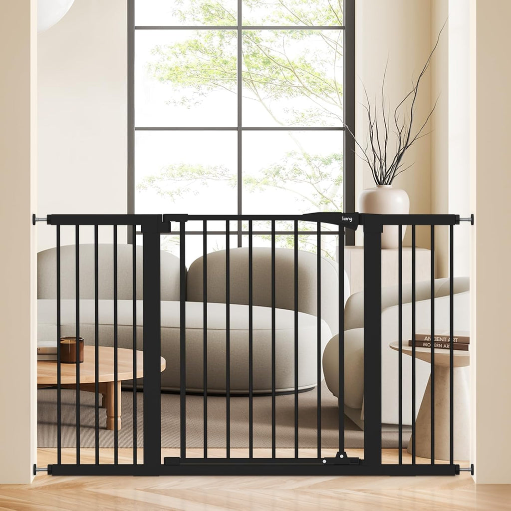 keny 29.7"-46" Baby Gate for Stairs, Auto Close Dog Gates for Doorways