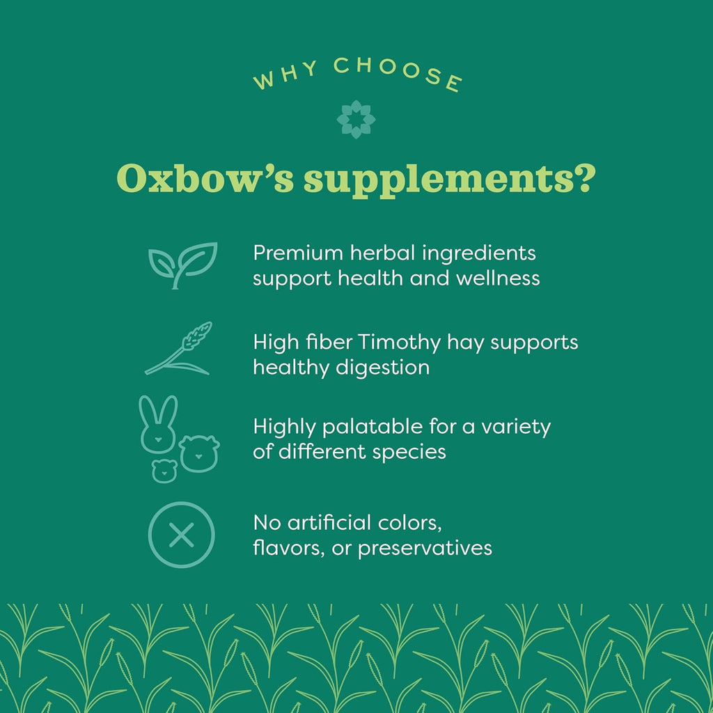 Oxbow Vitamin C Guinea Pig Supplement, High-Fiber Timothy Hay, 4.2 oz