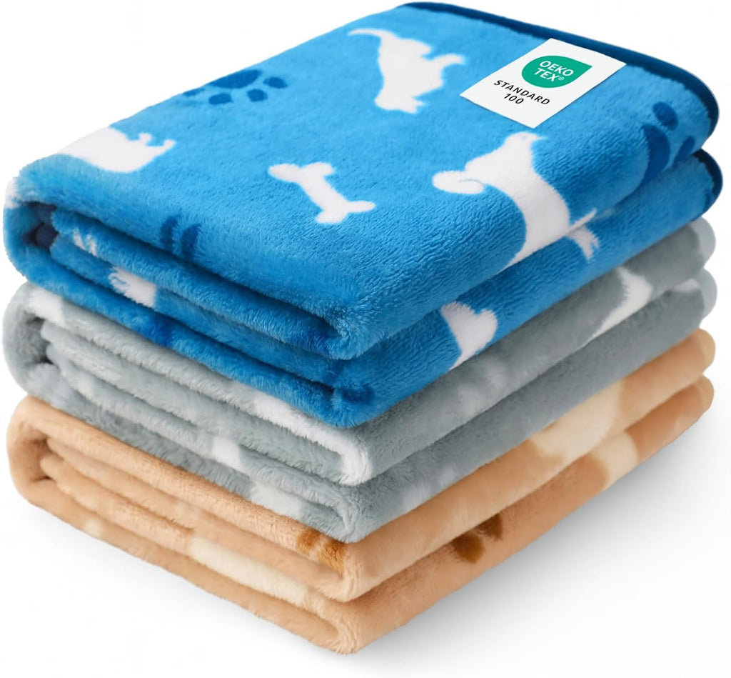 Luciphia Dog Blanket 3 Pack, Soft Cozy Fleece Throw for Puppy Cat,23"x16"