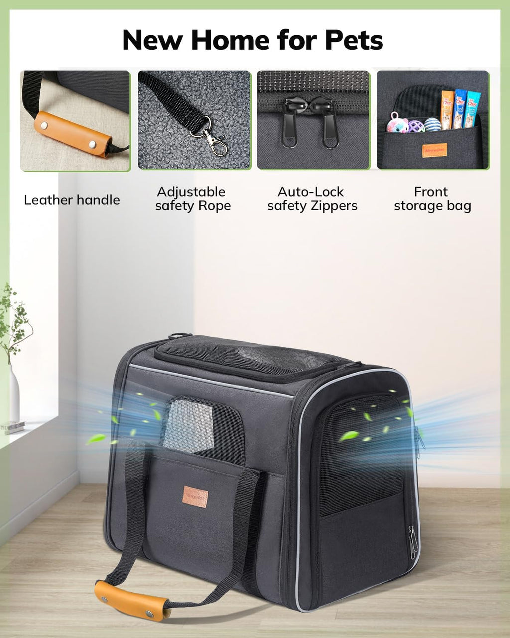 Morpilot Cat Carrier Soft for Large Medium Cats and Puppy up to 20lbs