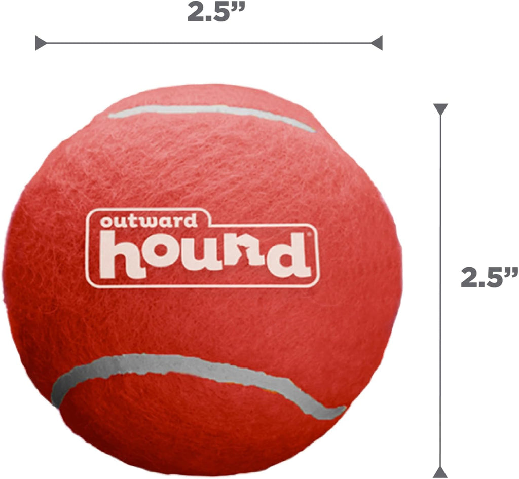 Outward Hound Squeaker Ballz Tennis Ball Dog Toy, Medium, 2.5", 4‑Pack | Squeaks & Bounces, Bright Colors, Interactive Fetch & Training, Indoor Outdoor, Moderate Chewers, Medium Dogs (Under 50 lbs)