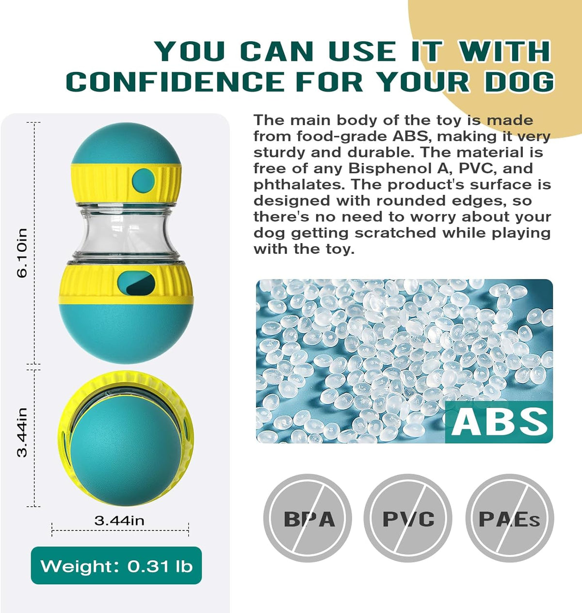 BSISUERM Dog Puzzle Toy Adjustable Treat Dispensing Ball Food Dispenser Tough Slow Feeder Puppy Enrichment Training Toy Pet Interactive Chase Toys for Small Medium Large Dogs to Keep Them Busy, Green
