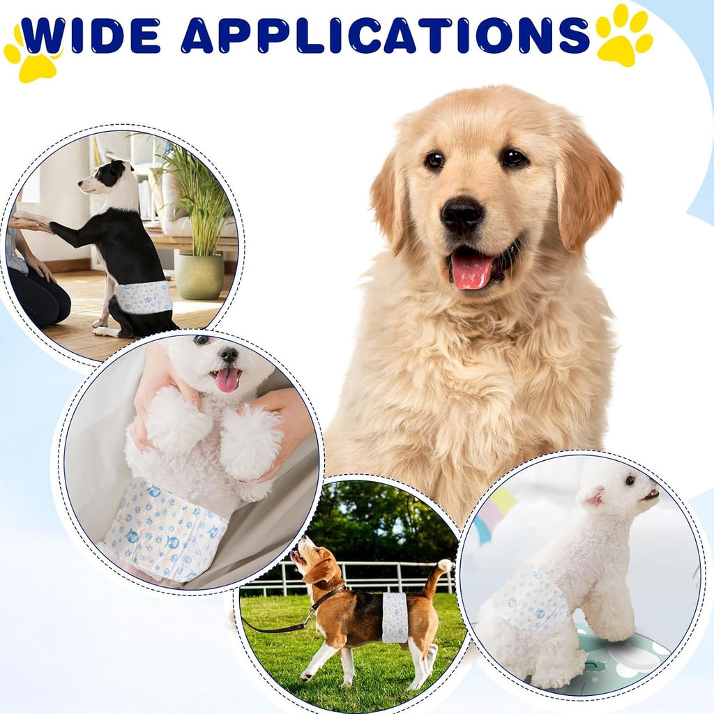 XPCARE 50 Count Disposable Dog Diapers Male with Wetness Indicator(X-Small) | Dog Belly Band Belly Bands for Male Dogs Male Dog Wraps,Super Absorbent Leak-Proof Fit for Incontinence Marking