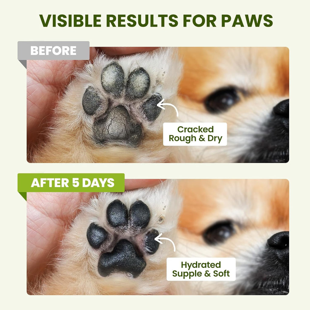 PawSono Lick-Safe Dog Paw & Nose Balm with Coconut Oil, All-Natural | Moisturizes Dry Cracked Paw Pads & Snout, Protect Paws After Walks on Hot Pavement, Beaches & Hiking Trails, 1.3 oz