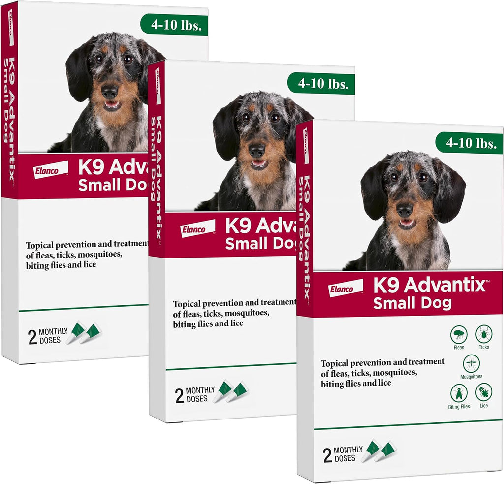 K9 Advantix Flea, Tick & Mosquito Prevention for Dogs 4-10 lbs. | Flea Drops for Small Dogs | Apply Monthly | 2 Treatments