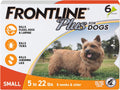 FRONTLINE Plus Flea & Tick Spot Treatment for Small Breed Dogs 5-22 lbs. (Orange) Count of 3 | Trusted by pet owners for over 20 years, kills fleas, ticks & chewing lice, waterproof 24 hr