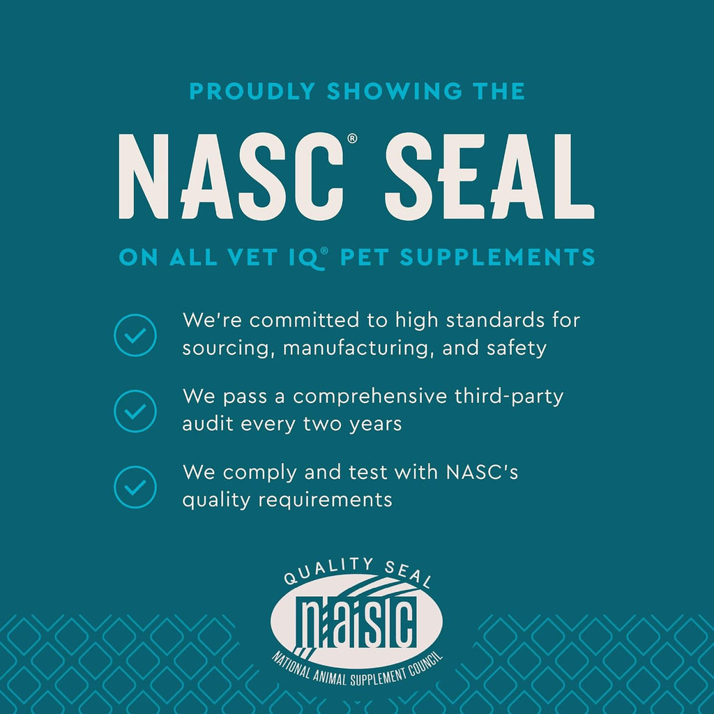 VetIQ Calming Support Supplement, Calming Chews for Dogs Help Manage Stress and Promote Relaxation, Anxiety Relief for Dogs, Made in the USA, 60 Count | Helps manage stress & promote relaxation; daily calming supplement chew; made in USA; ideal for storms