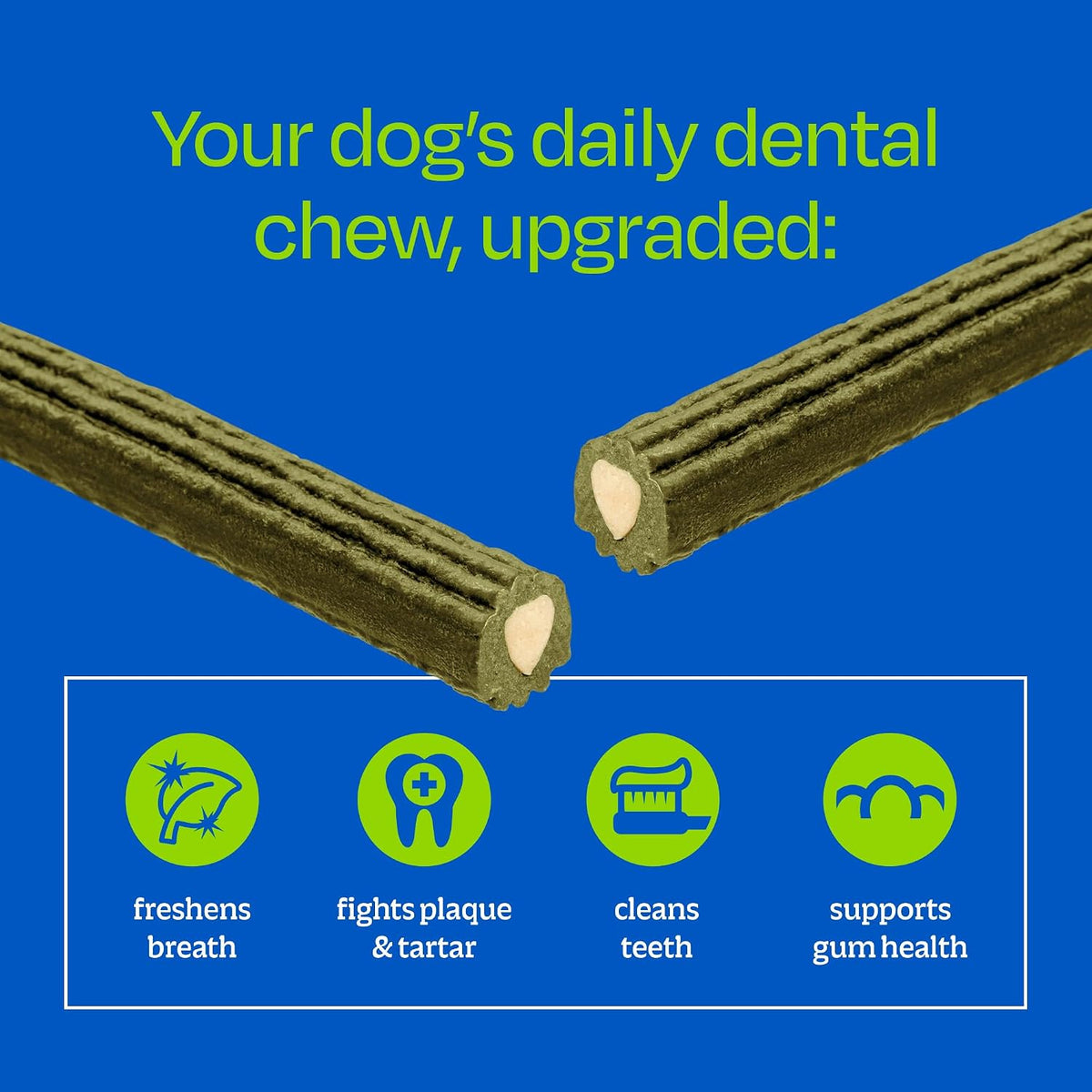 Ark Naturals Brushless Toothpaste Dog Dental Chews - Large Breeds (10 ct) | Vet Formulated Dog Dental Chew with Toothpaste Center - Freshens Breath, Reduces Plaque & Tartar