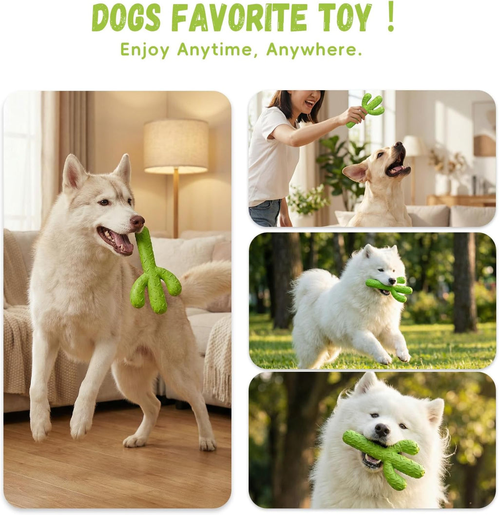 MewaJump Dog Chew Toys, Durable Rubber Dog Toys for Aggressive Chewers