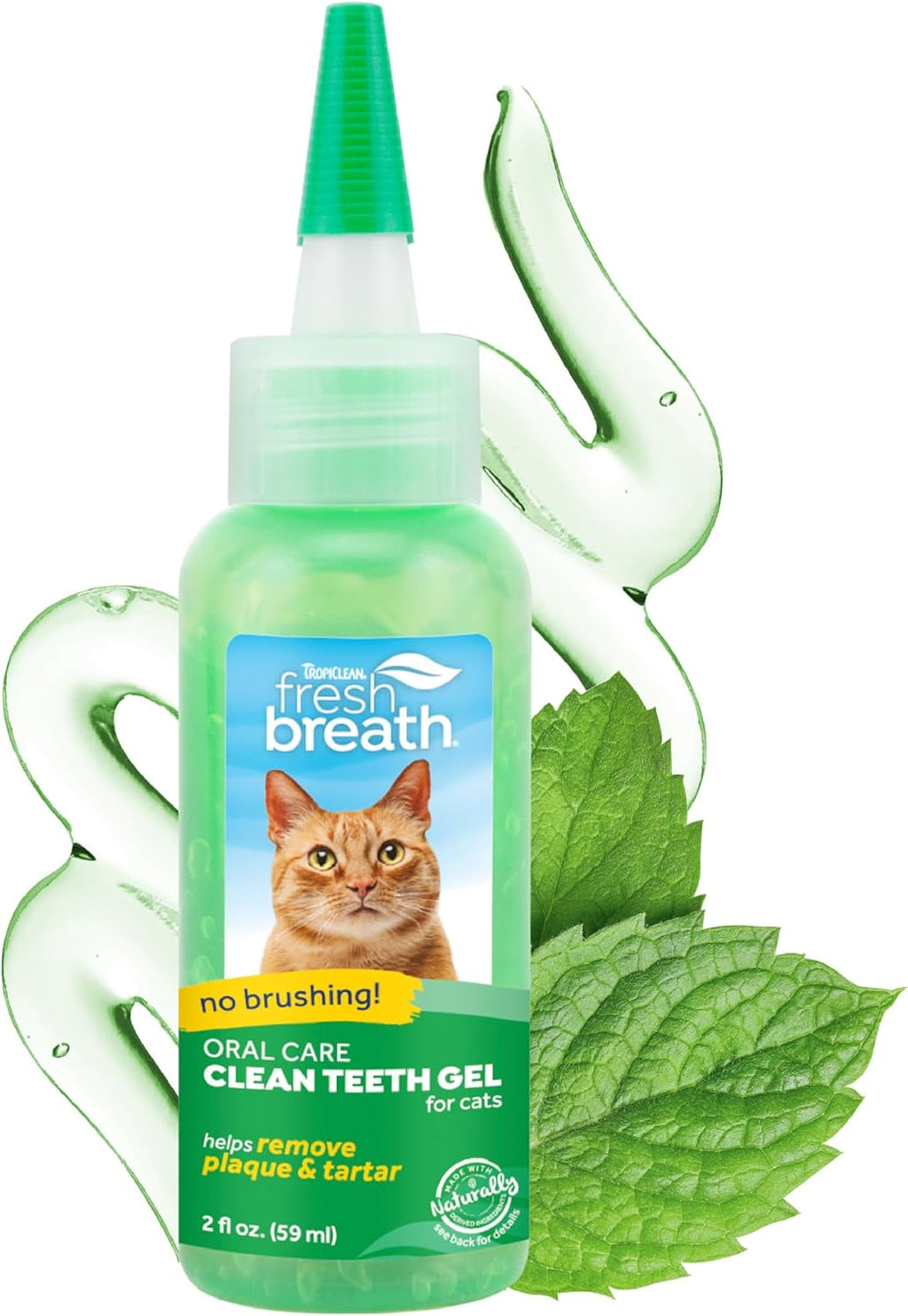 TropiClean Fresh Breath Cat Toothbrush and Toothpaste Kit, Easy Dental Care