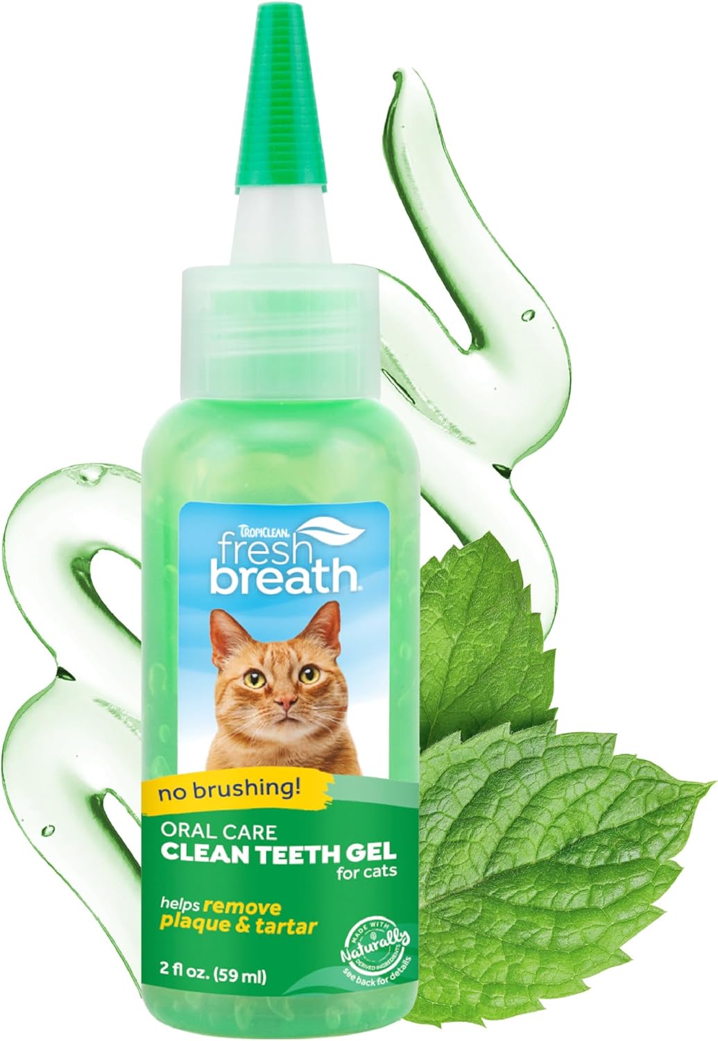 TropiClean Fresh Breath Cat Toothbrush and Toothpaste Kit, Easy Dental Care