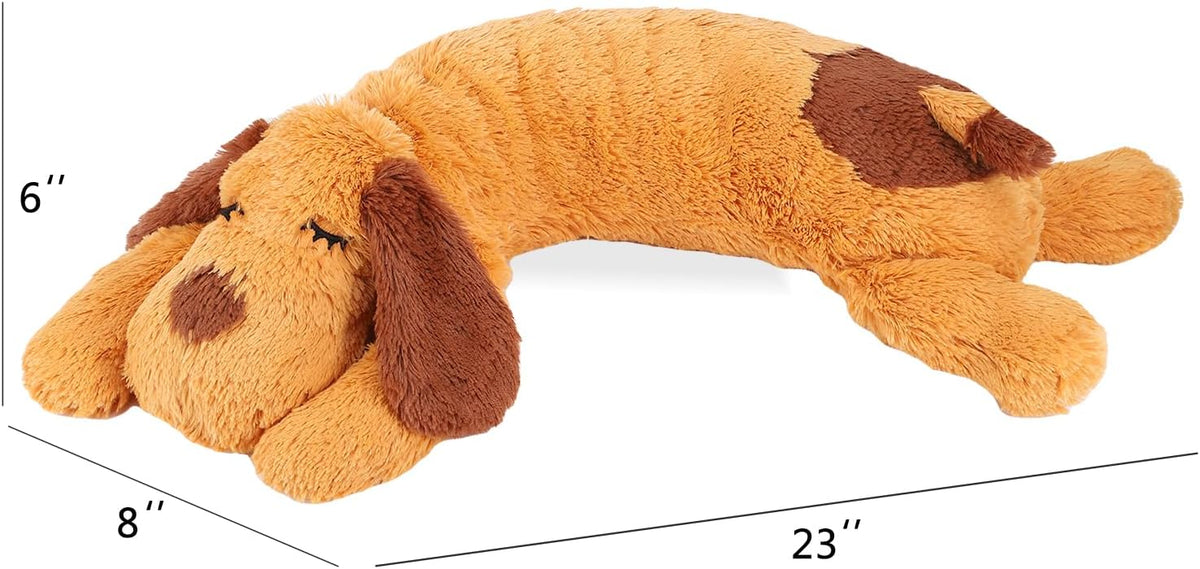 WEOK Heartbeat Puppy Toy, Comfort Cuddler Pillow, Dog Anxiety Relief Calming Aid,Heartbeat Stuffed Toy for Dogs,Puppy Heartbeat Toy Sleep Aid,Dog Heartbeat Toy for Pet