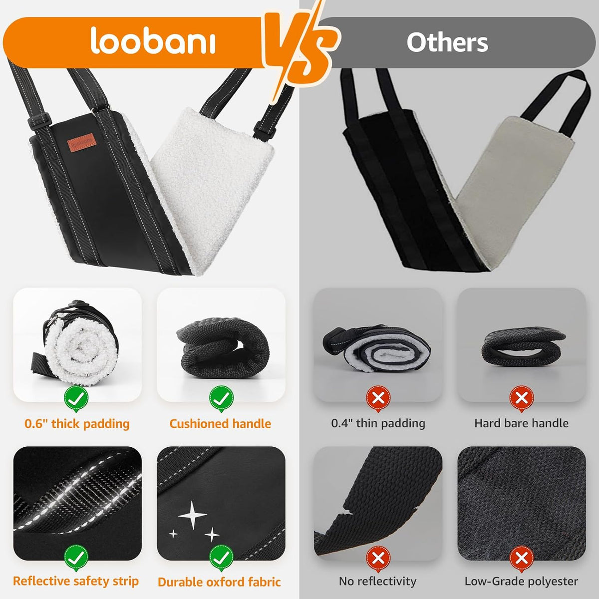 LOOBANI Adjustable Dog Sling for Large Dogs Hind Leg Support ACL Recovery