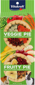 Vitakraft Veggie & Fruity Pie Treat for Pet Rabbits, Guinea Pigs, and Hamsters, 2 Pies,brown,24" x 50", 1.27 Ounce (Pack of 1)