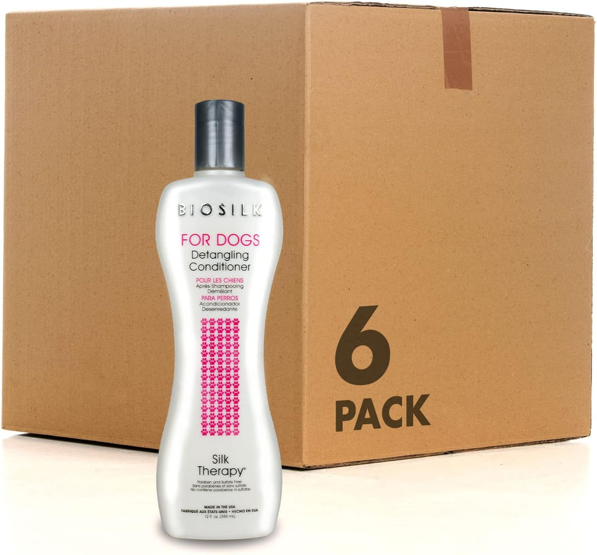 BioSilk for Dogs Silk Therapy Detangling Conditioner, 12 Fl Oz