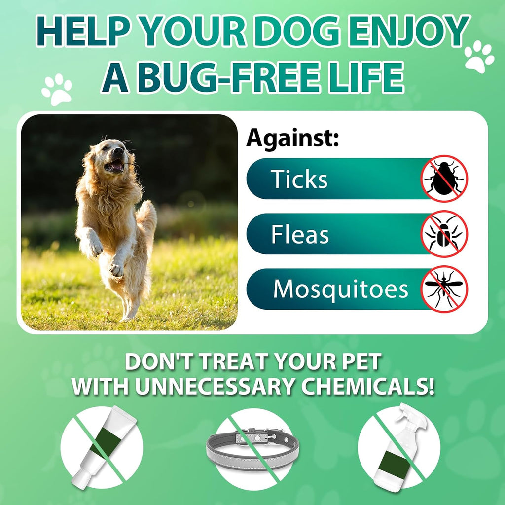 Carmelie Flea and Tick Prevention for Dogs Chewables, 200 Soft Chews | Natural Dog Flea and Tick Chewables, Oral Flea Supplement for Dogs, Puppy Flea Support - All Breeds & Ages - Chicken Flavor