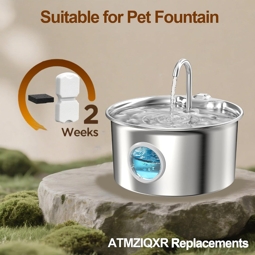 Cat Water Fountain Filter: 12 Cat Fountain Filter Replacement - 3 Months Set of Replacement Filters for GIOTOHUN KOOGMOON UMOCUOY IHOUONE HOOISE Pet Fountains - 6 Filters & 6 Sponges