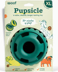 WOOF Pupsicle Interactive Dog Ball Toy for Dogs Large 25-75 lbs - Blue | Long-lasting enrichment toy for medium/large dogs, easy-fill design, low-mess play, made of natural rubber, easy to clean