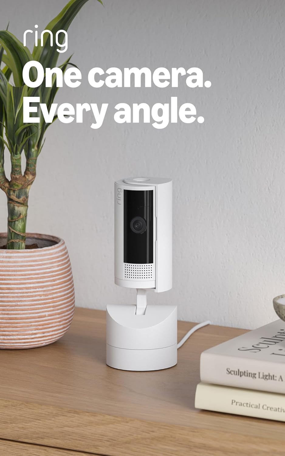Ring Pan-Tilt Indoor Cam (newest model), See all around your home or business with 360° pan coverage, HD video, plus Two-Way Talk, Black