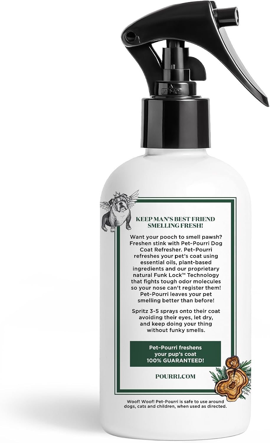 Poo-Pourri Furrest Fresh Dog Deodorizing Spray, 8 Fl Oz Grooming Perfume for Dog Coat, Pet Odor Neutralizer with Essential Oils, Vet Recommended, Paraben & Sulfate-Free Fir, Amber, & Cedarwood Scent