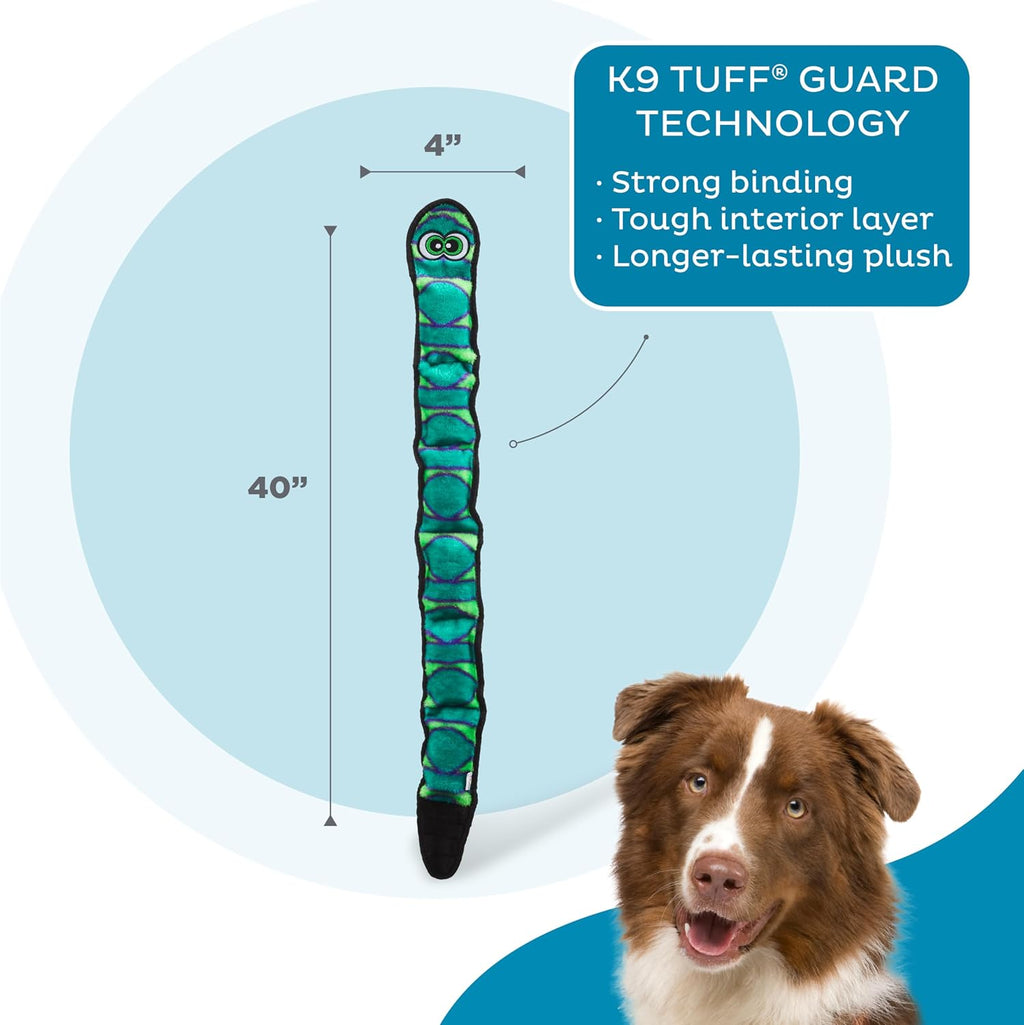 Outward Hound Durablez Tough Chew Plush Squeaky Dog Toy, Snake, 40" | 6 Jumbo Squeakers, Durable for Rowdy Play, No Stuffing, Less Mess, Interactive Fetch & Toss, Tough Chewers, Dogs & Puppies