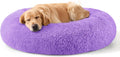 Hoewina Dog & Cat Bed for Indoor Cats, 20in Calming Donut Bed for Puppy and Kitten, Washable Round Fluffy Pet Bed for Small Medium Dogs and Cats (Light Grey)