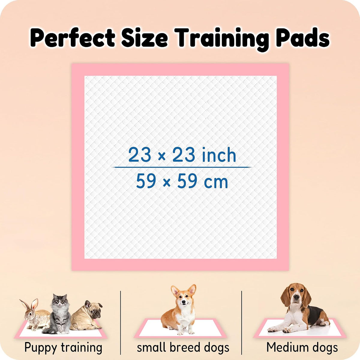 MoMoCo 23x23 Pink Puppy Pads 100ct, 6-Layer Dog Pee Pads for Small Dogs