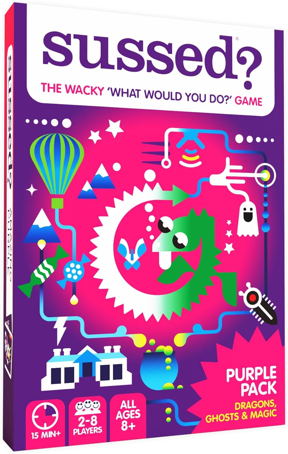 SUSSED The Wacky ‘What Would You Do’ Social Card Game - Fun & Easy for Kids - Family Travel Game for Road Trips & Car Journeys - Ages 6 & Up - Yellow Deck